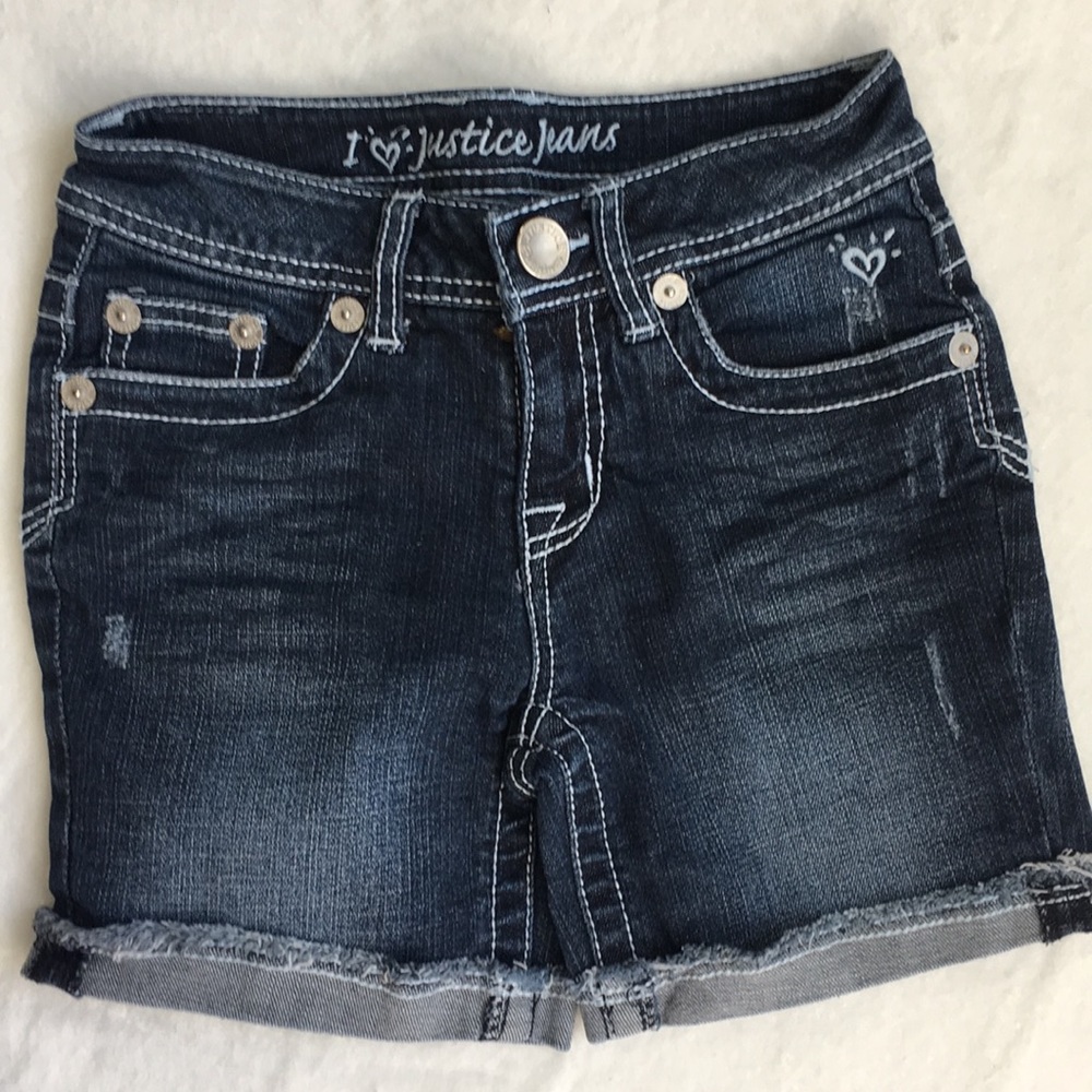 Justice girls size 8R denim shorts